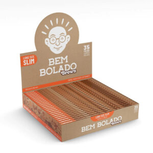Caixa de Seda Bem Bolado Brown Slim Long Size com 24 Livretos