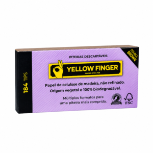 Piteira de Papel Yellow Finger Double Cotton Brown Com 184 Tips