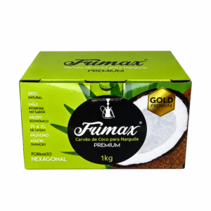 Caixa de Carvão de Coco Para Narguilé Fumax Premium 1kg