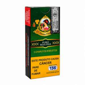 Caixa de Charuto Dona Flor Puro Mata Fina Robusto Com 3 Unidades